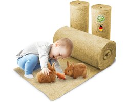 Hennep Bodem Bedekking - Knaagdier Tapijt - Kooi Inrichting - 100% Biologisch Materiaal - 5 Meter Rol - Natuurlijk Groen
