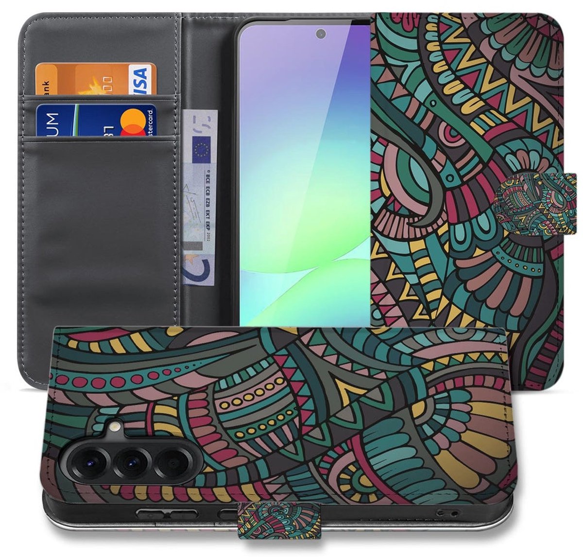 Samsung Galaxy A37 Hoesje Aztec Portemonnee Hoesje