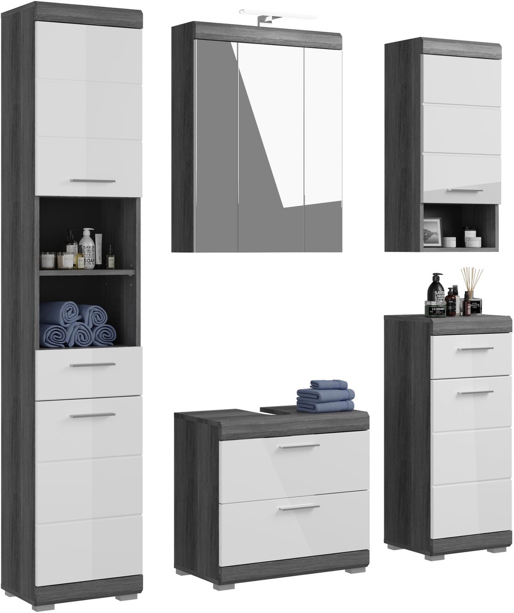 xonox.home Badkamermeubel Scout rookzilver imitatie 164x191x37 cm