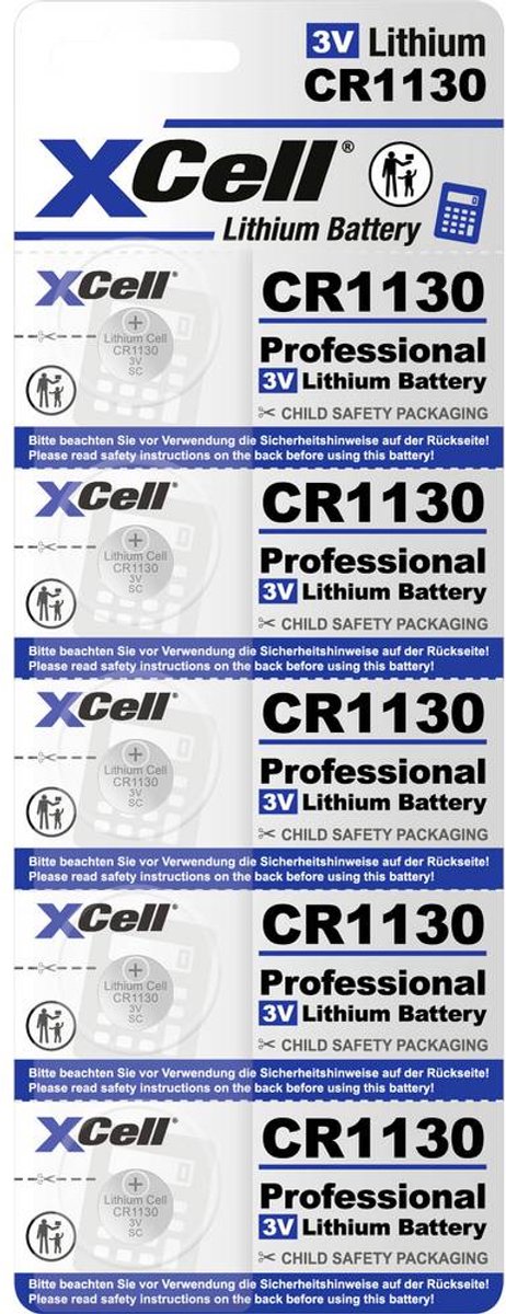 XCell Knoopcel CR1130 3 V 5 stuk(s) 48 Lithium
