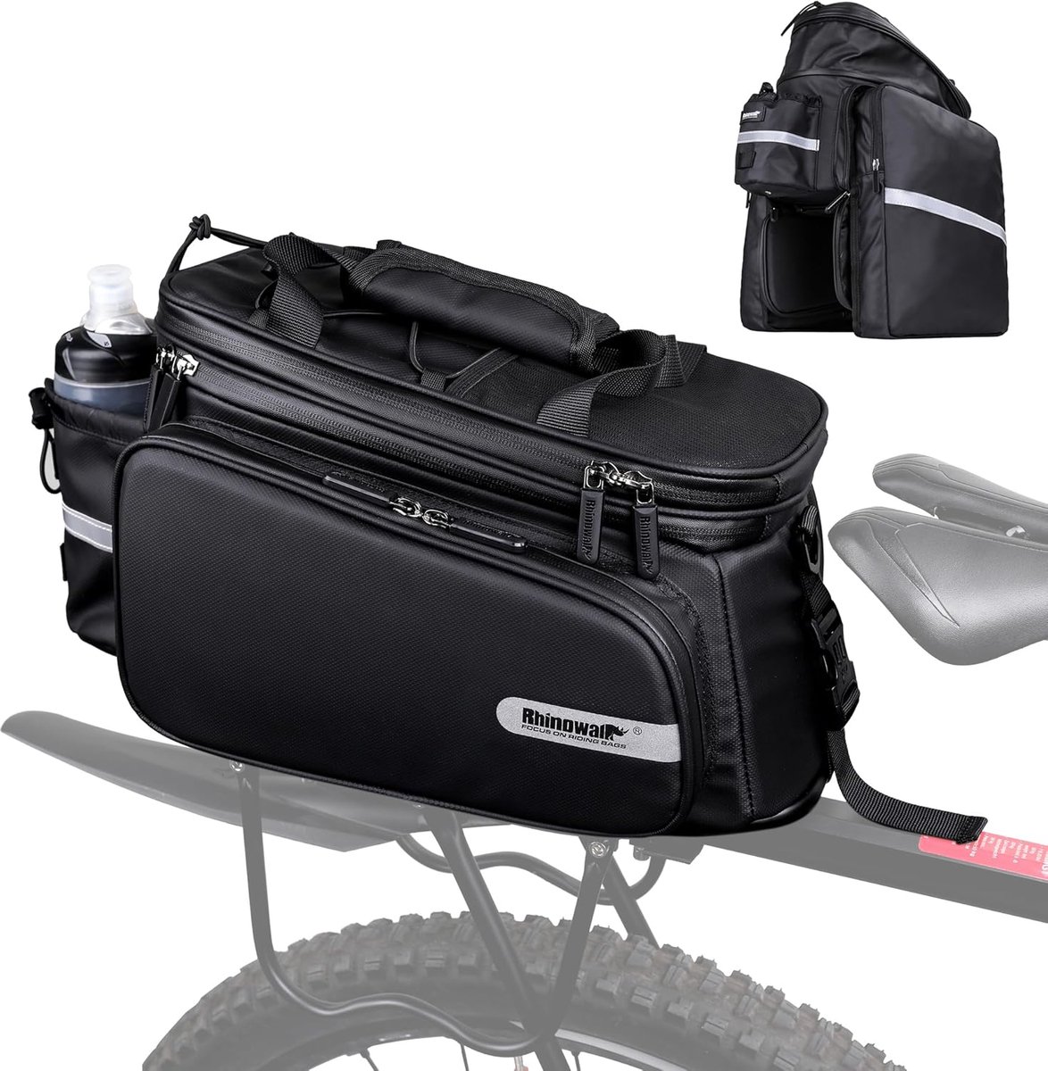 Fiets Bagagetas - Zadeltas Commuter Bag - Fietsen Opbergen - Waterdicht Materiaal - 30 Liter Capaciteit - Zwart