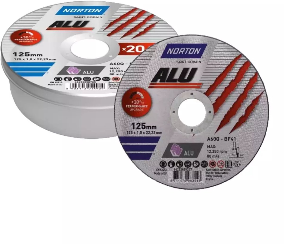 Norton ALU Serie - Snijschijf - 125mm - 1,0mm - 20 stuks