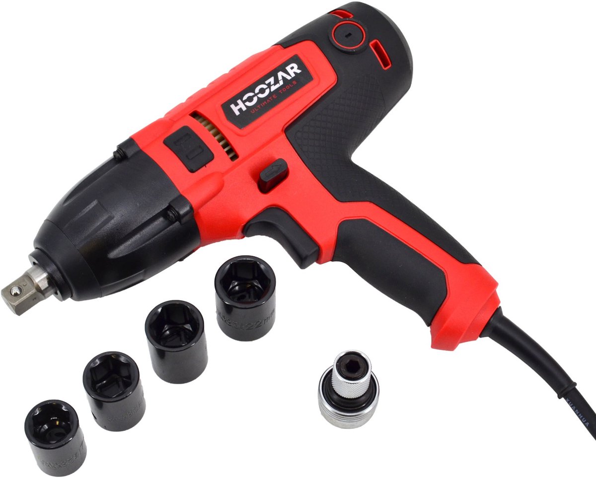 Hoozar Elektrische Slagmoersleutel - 1/2" - 450W - 450 Nm - Inclusief 4 Slagdoppen (17-22mm) en Koffer - Wielmoersleutel voor Auto - AW05600