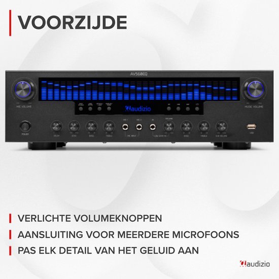 5.1 versterker - Audizio AV560EQ - Surround versterker met Bluetooth - Voor home cinema - 390W — afbeelding 5