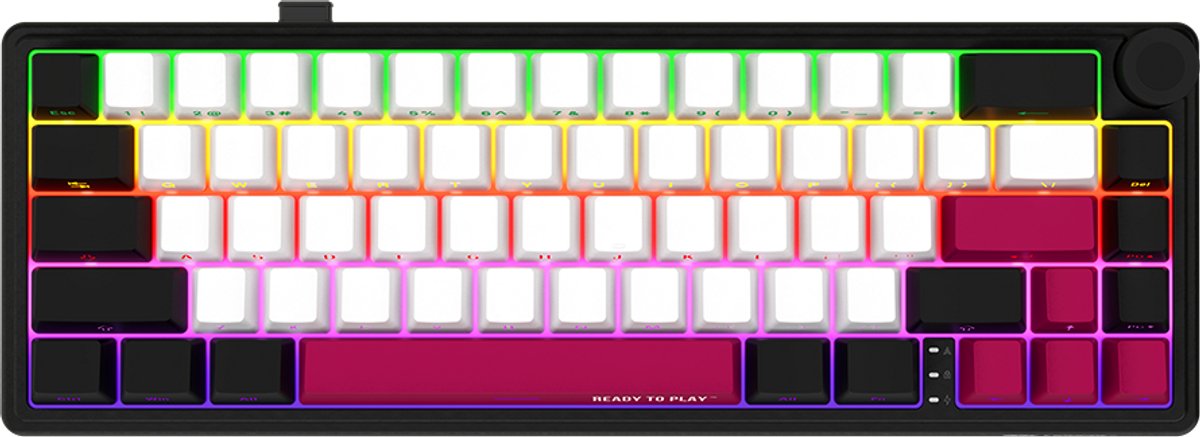 Lorgar Pro Serie - Draadloos Gaming Toetsenbord - 65% Mechanisch - Czarno Czerwona - EN Layout