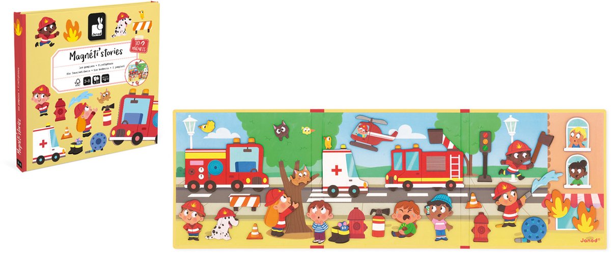 Janod - Magneti Stories - Brandweer – Educatieve magneetset — afbeelding 7