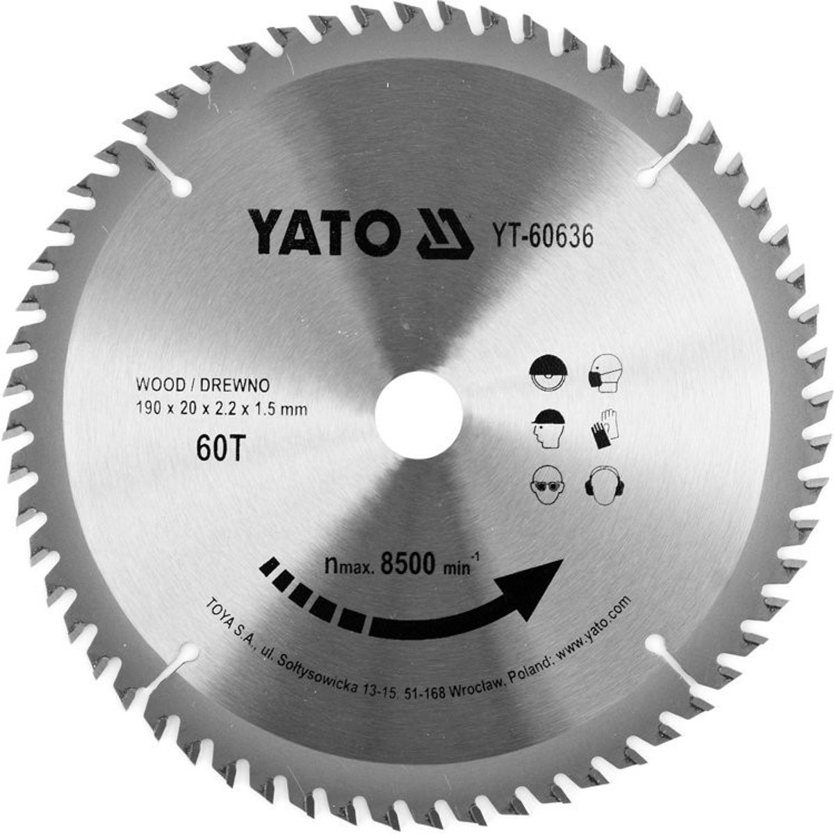 Yato Serie - Cirkelzaagblad - 190mm - 60 Tanden