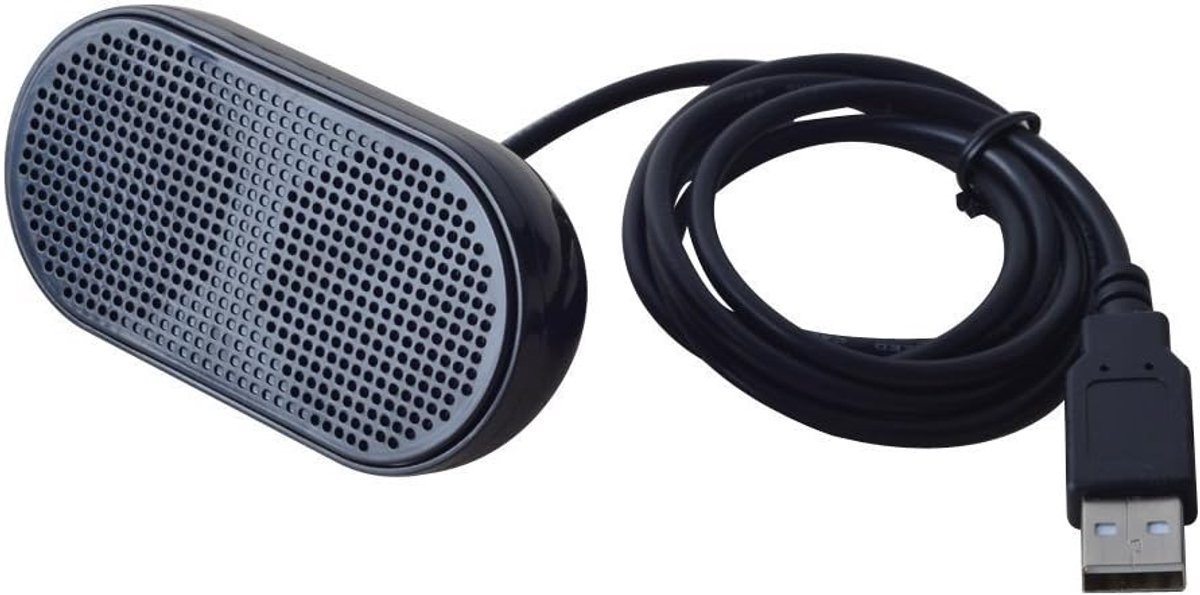 Zwarte USB mini luidsprekers met stereo geluid - multimédia geschikt - eenvoudig aansluiten voor notebook - laptop en dagelijks PC gebruik