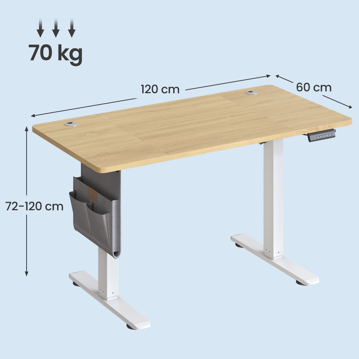 SONGMICS - In Hoogte Zit Sta Bureau thumbnail 2