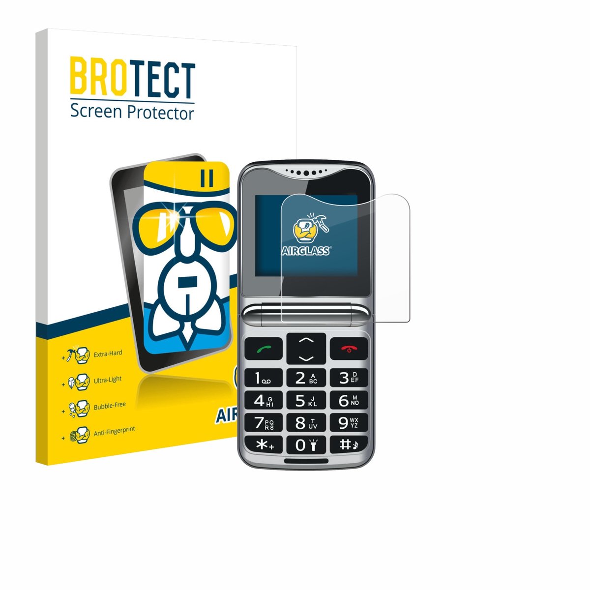 Screenprotector voor bea-fon Fold 10 LTE Beschermglas transparant