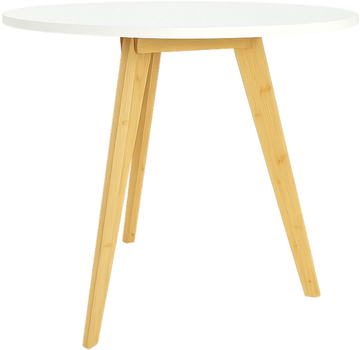 BEGRYF Bijzettafel - rond - wit MDF blad - bamboe poten - 56x56x56 cm