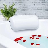 Badkussen, Ergonomisch Badkussen, Hoofdsteun voor Badkuip met 2 Extra Sterke Zuignappen, Antislip, Badaccessoires voor Hoofd, Nek en Rug, Wit