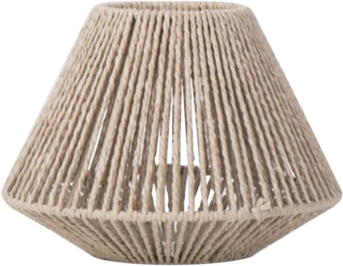 Handgeweven Lampenkap Beige – Imitatierotan / Papiertouw – Milieuvriendelijk – Zuidoost-Aziatische Stijl – Decoratief voor Woonkamer Tafellamp-(Let op: dit is een lampenkap)