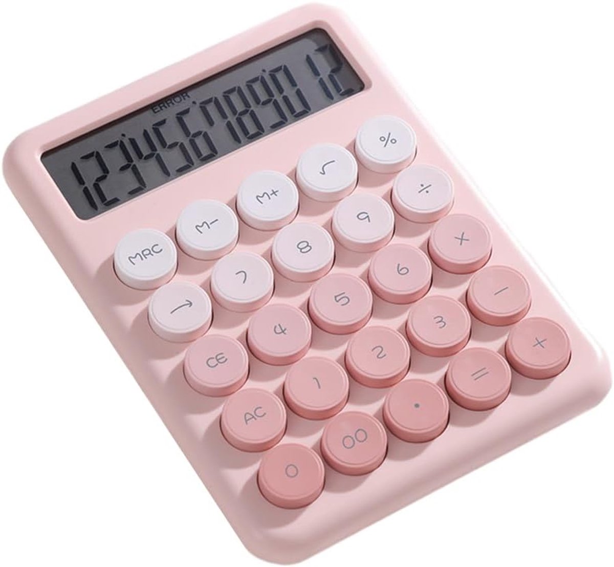 Desktop Rekenmachine - Grote Cijfers - Kantoor School - Groot LCD Scherm - 14.5 x 10.5 cm - Roze Kleurverloop