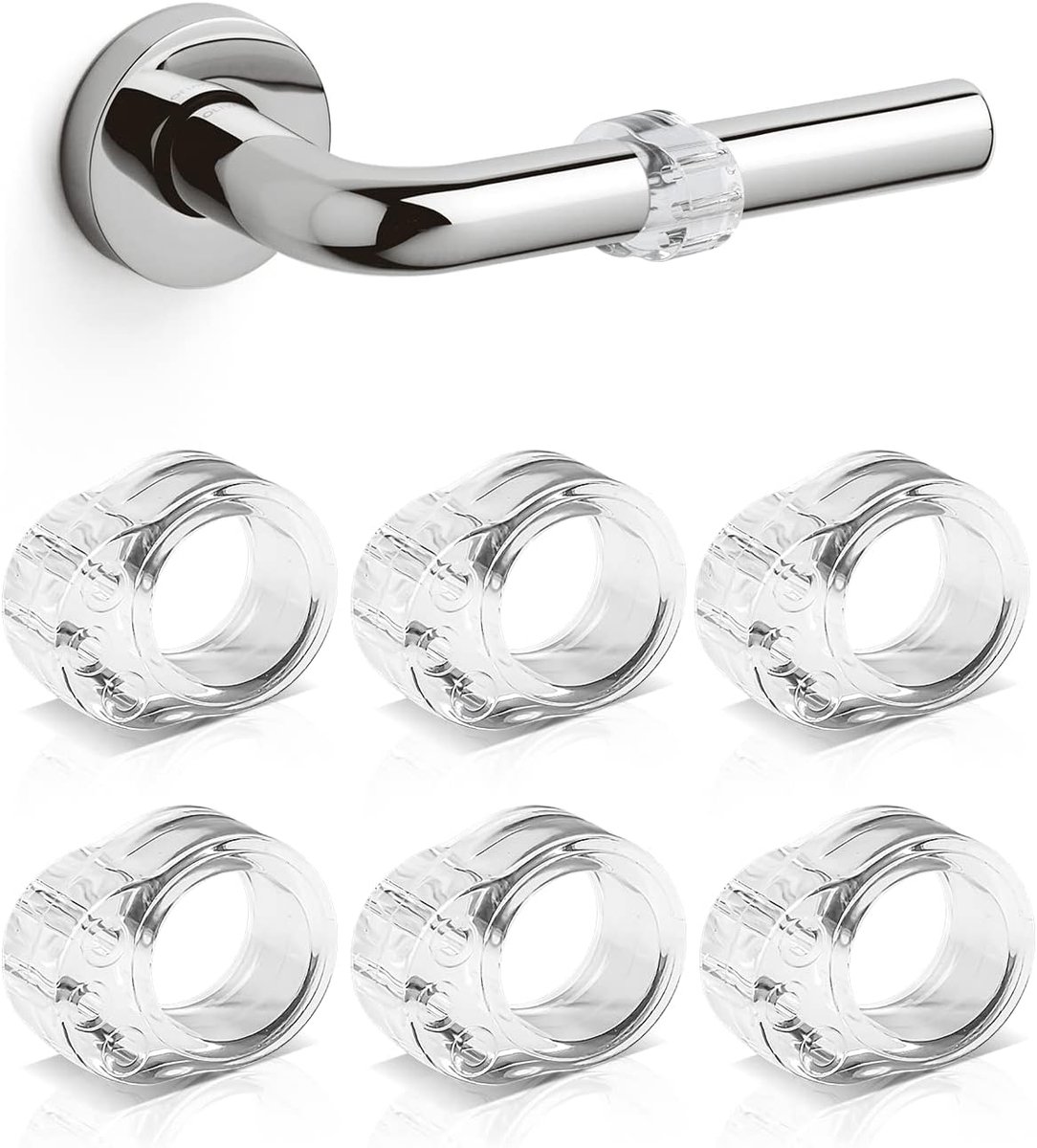 Deurstoppers Set - Deurbeschermers Muur - Bescherming Muren - Zeer Elastisch Kunststof - 18mm Diameter - Transparant