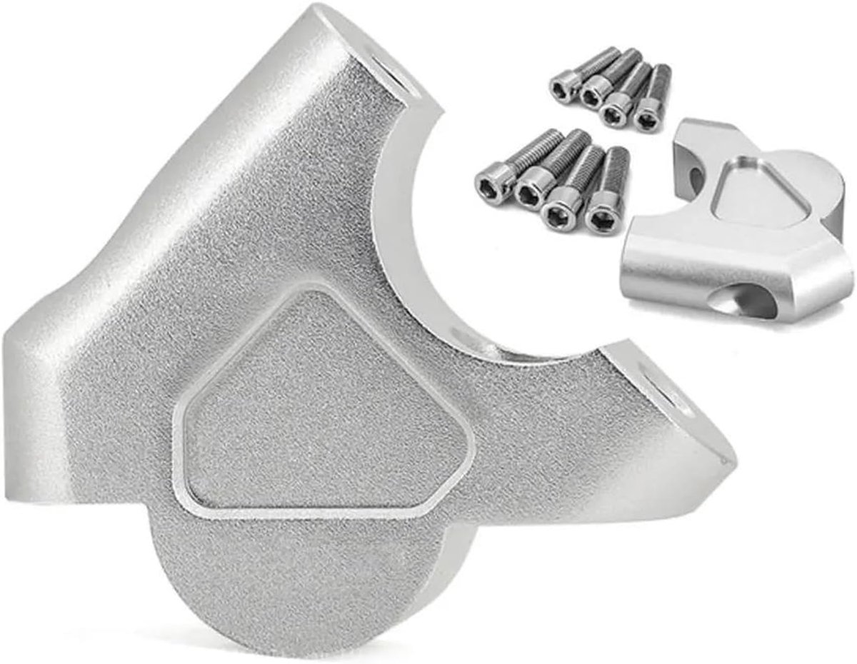Stuurklem Motorfiets - Stuurverhogers Risers - Comfortabel Rijden - 30mm Hoger 25mm Naar Achteren - CNC Aluminium - Zilver