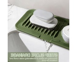 Afdruipmat van siliconen voor gootsteen en werkblad, antislip en op maat te snijden, spatbescherming voor keuken en badkamer (groen)