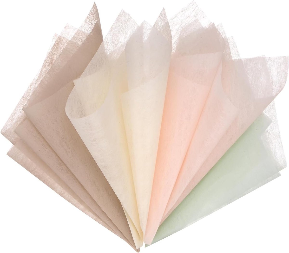 192 Vellen Koreaanse Katoenen Inpakpapier - Waterdicht Bloemenpapier voor Cadeaus, Verpakking en Decoratie (30x30cm, Beige+Nude+Pink+Groen)