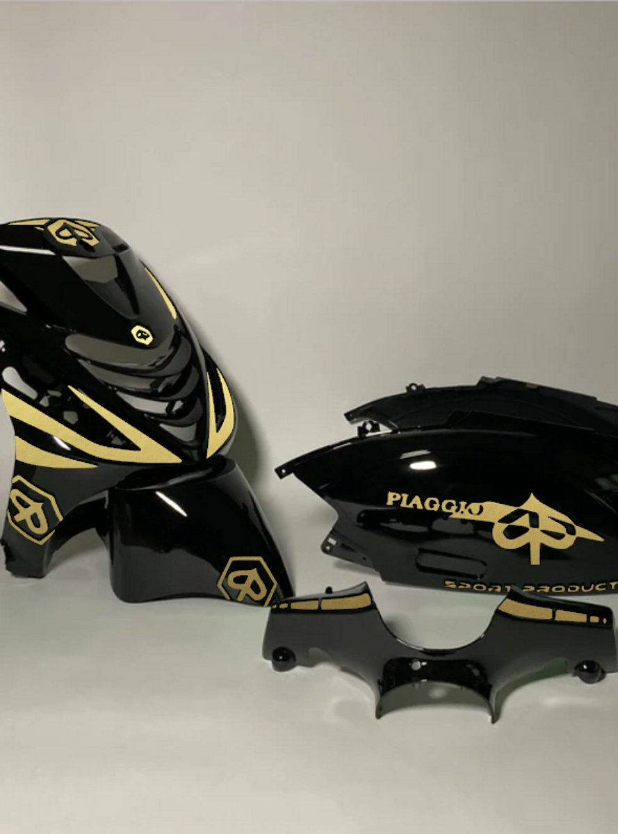 Piaggio Zip Stickerset - Crossed - Goud
