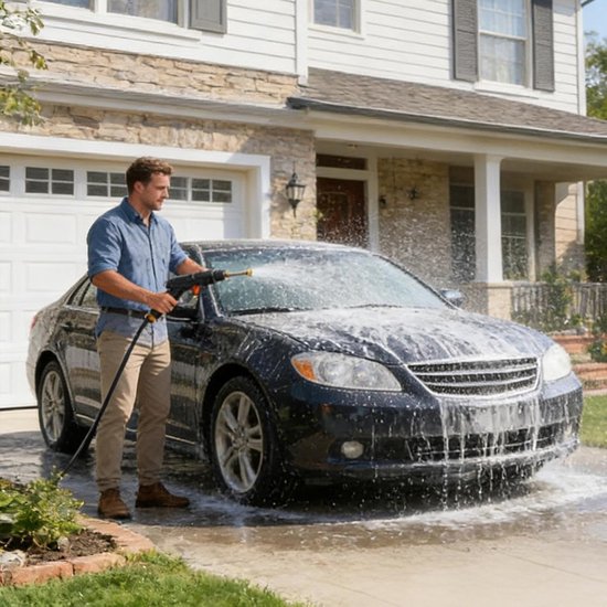 Elektrische Hogedrukreiniger - Draagbare Power Washer - Auto en Huis Reinigen - Draadloos en Krachtig — afbeelding 3