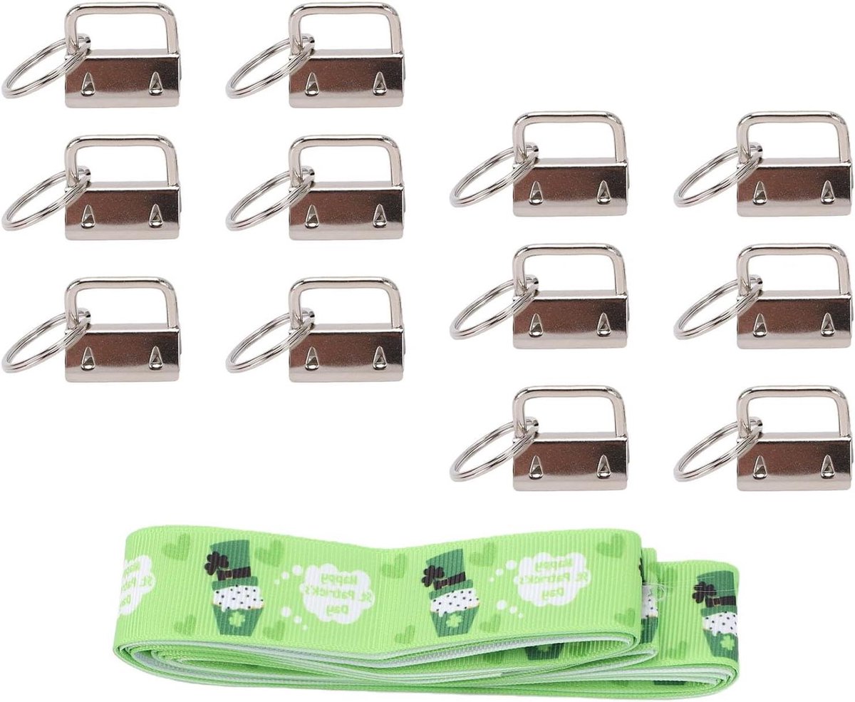 Sleutelhanger Hardware - Lintklem Clips - Handwerk Projecten - Veilige Stoffen Klem - 12 Stuks - Zilver