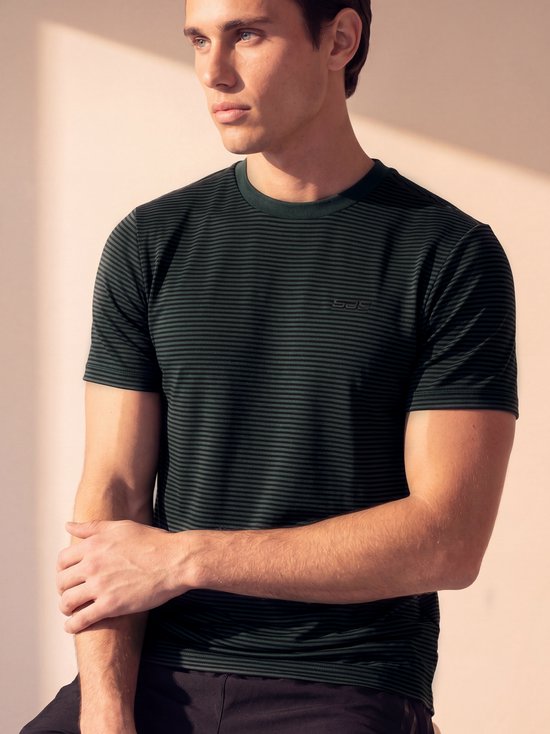 Sjeng Sports TEX Sportshirt Mannen - Tennis Shirt Mannen - Retro Green - Maat: L - 100% polyester