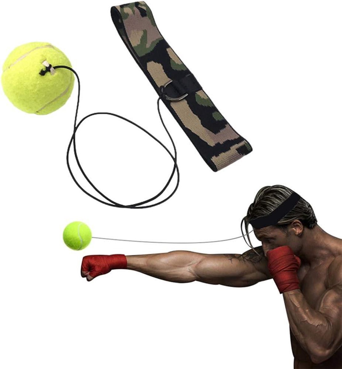 Boksen Reflex Bal - Trainingsbal Snelheid - Reactie Training - Veilig Schuim Materiaal - Verstelbare Hoofdband - Geel