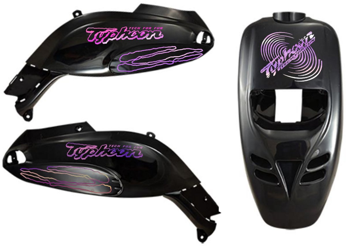 Piaggio Typhoon Stickerset - Cyclone - Roze/Paars Cameleon