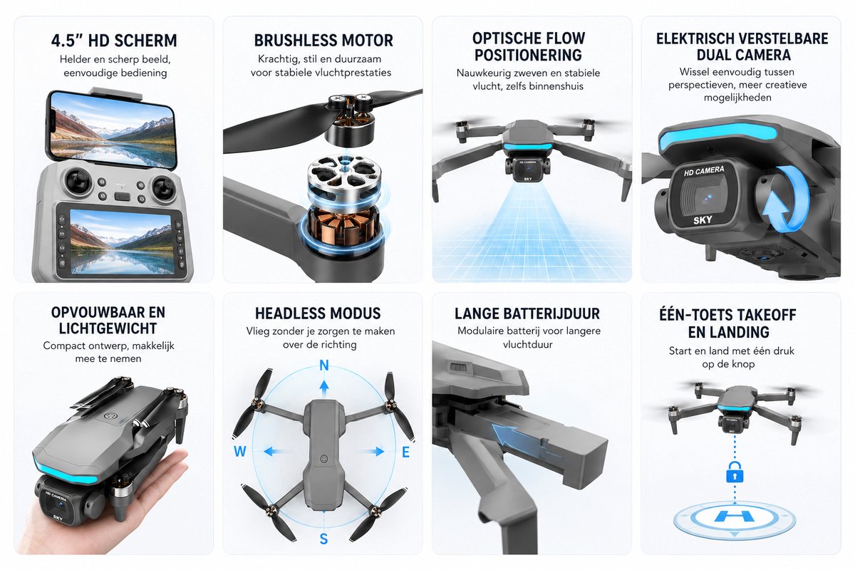 iTeck X5 Drone met Camera en Schermcontroller thumbnail 3