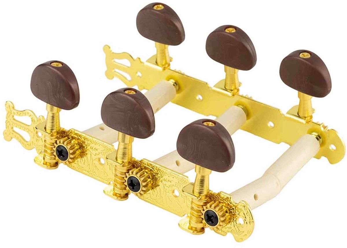 Salvador Cortez MH0620 originele vervangingsonderdelen set van machine heads 3L3R, goud met amber peg, voor model 06,08,15,20