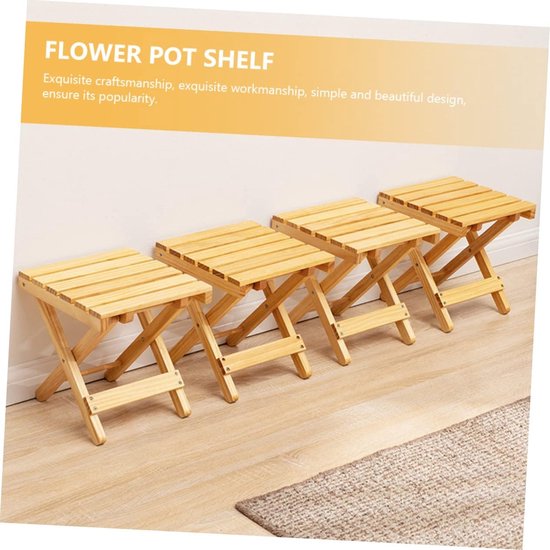 Houten Klaptafel - Buitentafel Picknicktafel - Buiten Genieten - Compact Lichtgewicht - 28x26cm - Licht Geel van Houten — afbeelding 3