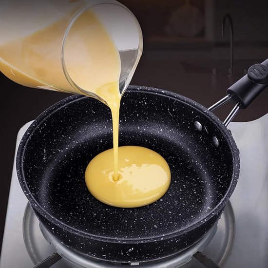 Draagbare Gietijzeren Mini-Eierpan 14 cm - Anti-Aanbak Omeletpan met Gasfornuis Frame voor Kamperen — afbeelding 3