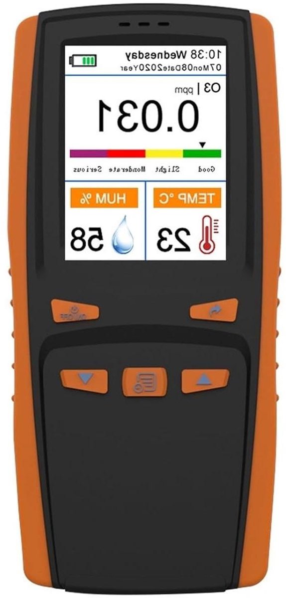 Deeltjesteller - Luchtkwaliteit Sensor - Lucht Meten - Ozon Elektrochemische Sensor - 65 Inch - Zwart Oranje
