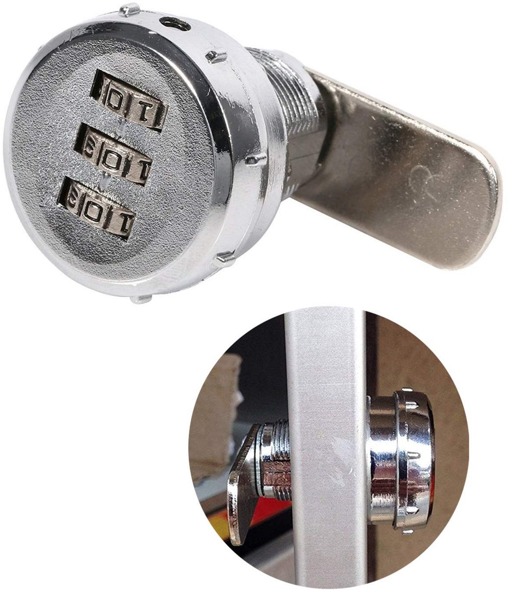 MTTproducts- Mechanisch Slot - Zinklegering - 3-cijferige Code - Schokbestendig - Eenvoudige Installatie - Meerdere Combinaties - Diameter 31.6 mm - Deurslot
