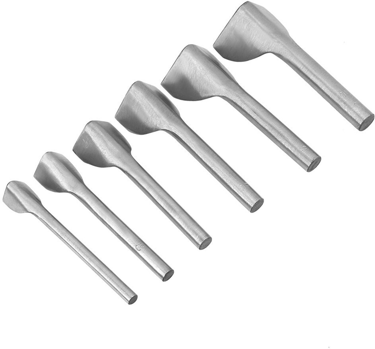 MTTproducts- Perforator V-vorm - Lederen Perforator - Holle Punch Set - 6 Stuks - Geschikt voor Papier/Stof - Kwaliteitsborging - Pons