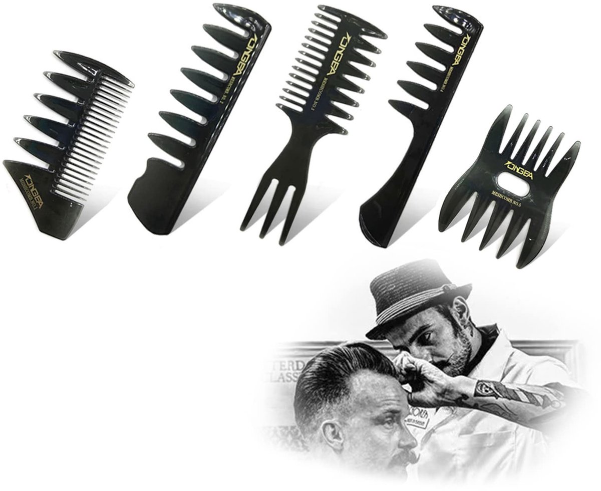 MTTproducts- Stylingkam Professioneel - Set van 5 Stuks - Multifunctionele Kammen - Kappers Accessoires - Olie Hoofd Kam - Voor Haarstylisten - Kapperskam