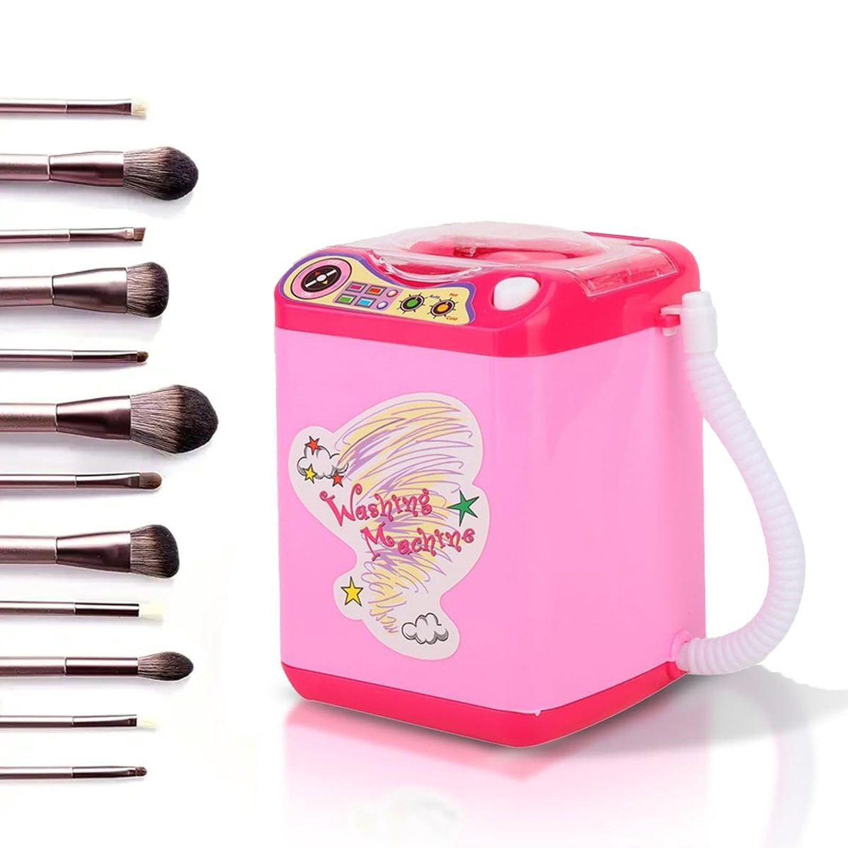 MTTproducts- Wasmachine Mini Draagbaar - Make-up Borstels Reiniger - Dehydratiefunctie - Automatische Uitschakeling - Duurzaam Kunststof - Afmetingen 10 x 8 x 11 cm - Borstelreiniger