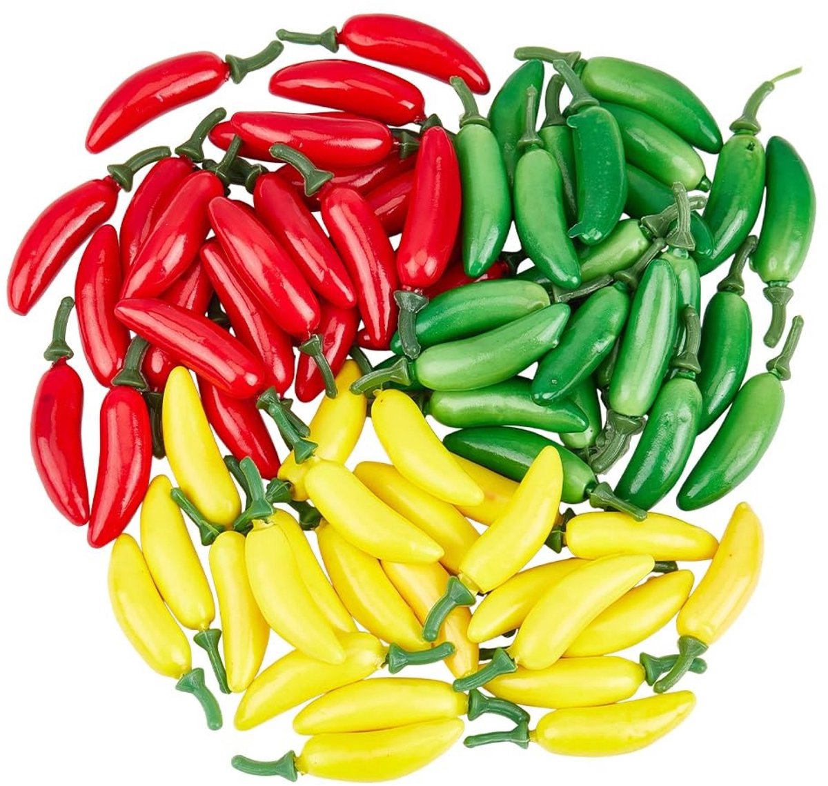 MTTproducts- Nep Chilipepers 72 Stuks - Kunstmatige Decoratie - Mini Hete Chilipepers - 5 cm - Keukenaccessoires - Fotografie Rekwisieten - Nep Groenten