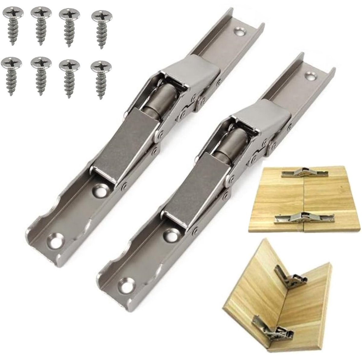 MTTproducts- Klapscharnier 90/180° - 2 Stuks - Hoekhouder/Plankscharnier - Meubelscharnier - Tafelhouder - Roestvrij Staal - Inclusief Schroeven