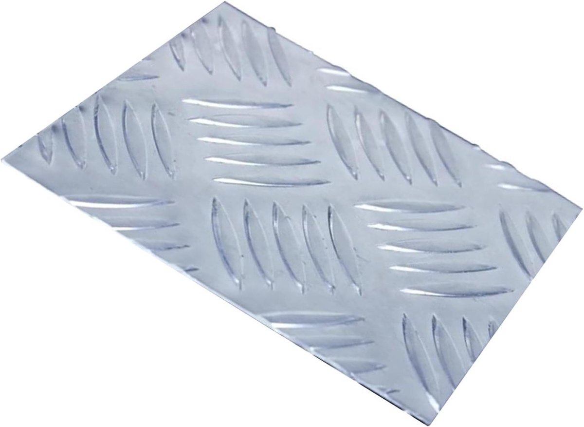 Aluminium Traanplaat - Loopvlak Plaat - Industriële Toepassingen - Lichtgewicht Hoge Sterkte - 300x300 mm - Zilverkleurig