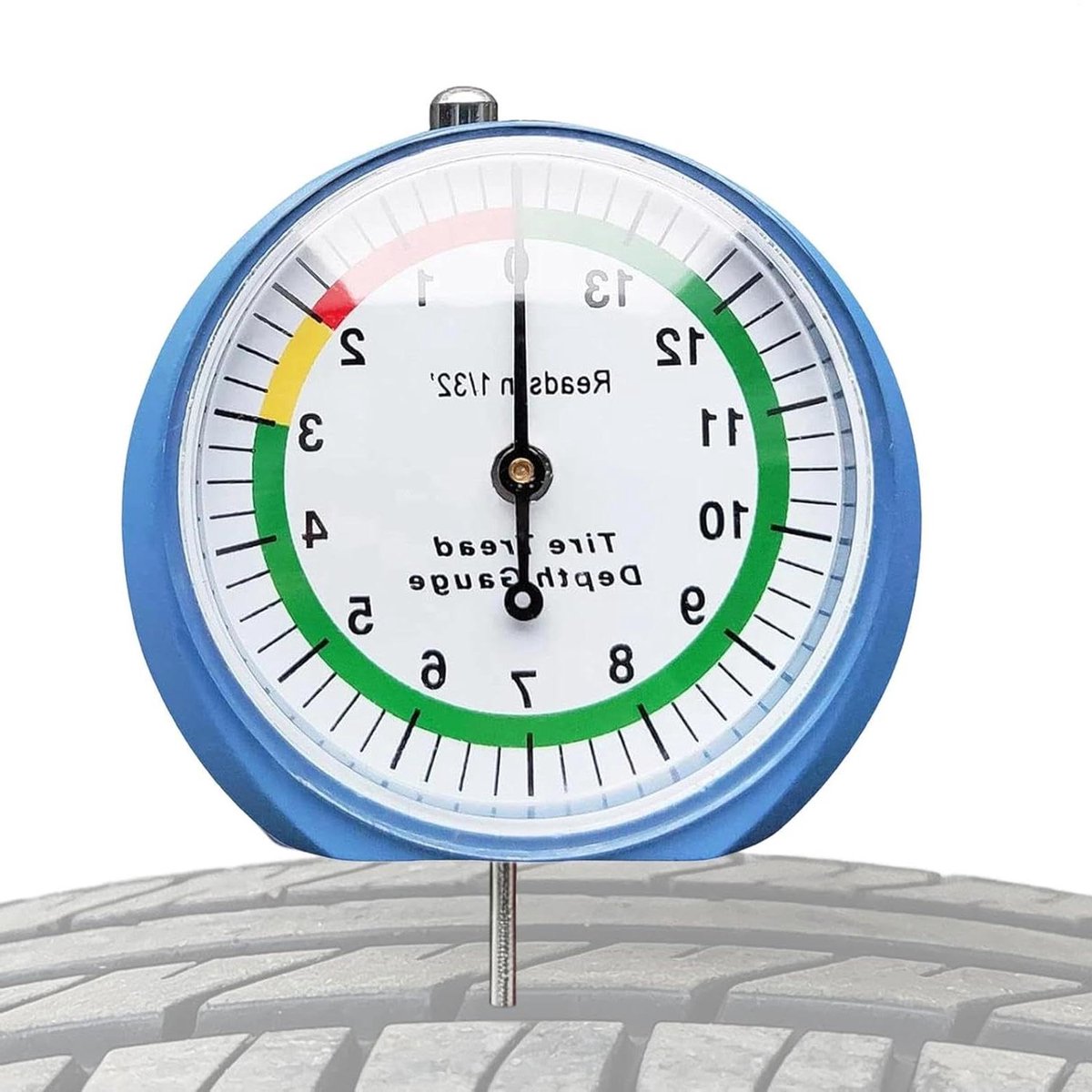 Bandenprofielmeter - Profielmeter Liniaal - Veiligheid Inspectie - Duidelijke Markeringen - 1/32 Duim - Zilver