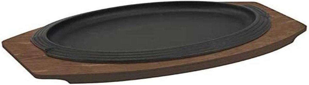 Gietijzeren Grillpan Ovaal voor Steaks en Vlees - 28x19 cm