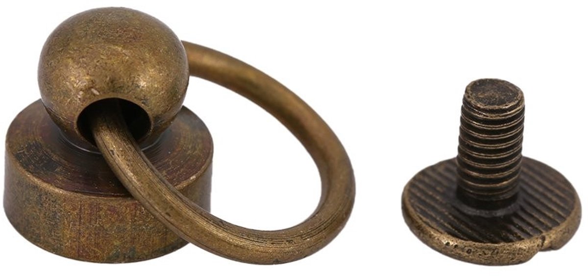 Cosensi- Rivet Set 20 Stuks - Ronde Kop - Duurzaam Messing/IJzer - Voor Leerbewerking - Professionele Look - Diameter 9/10 mm - Leerrivet
