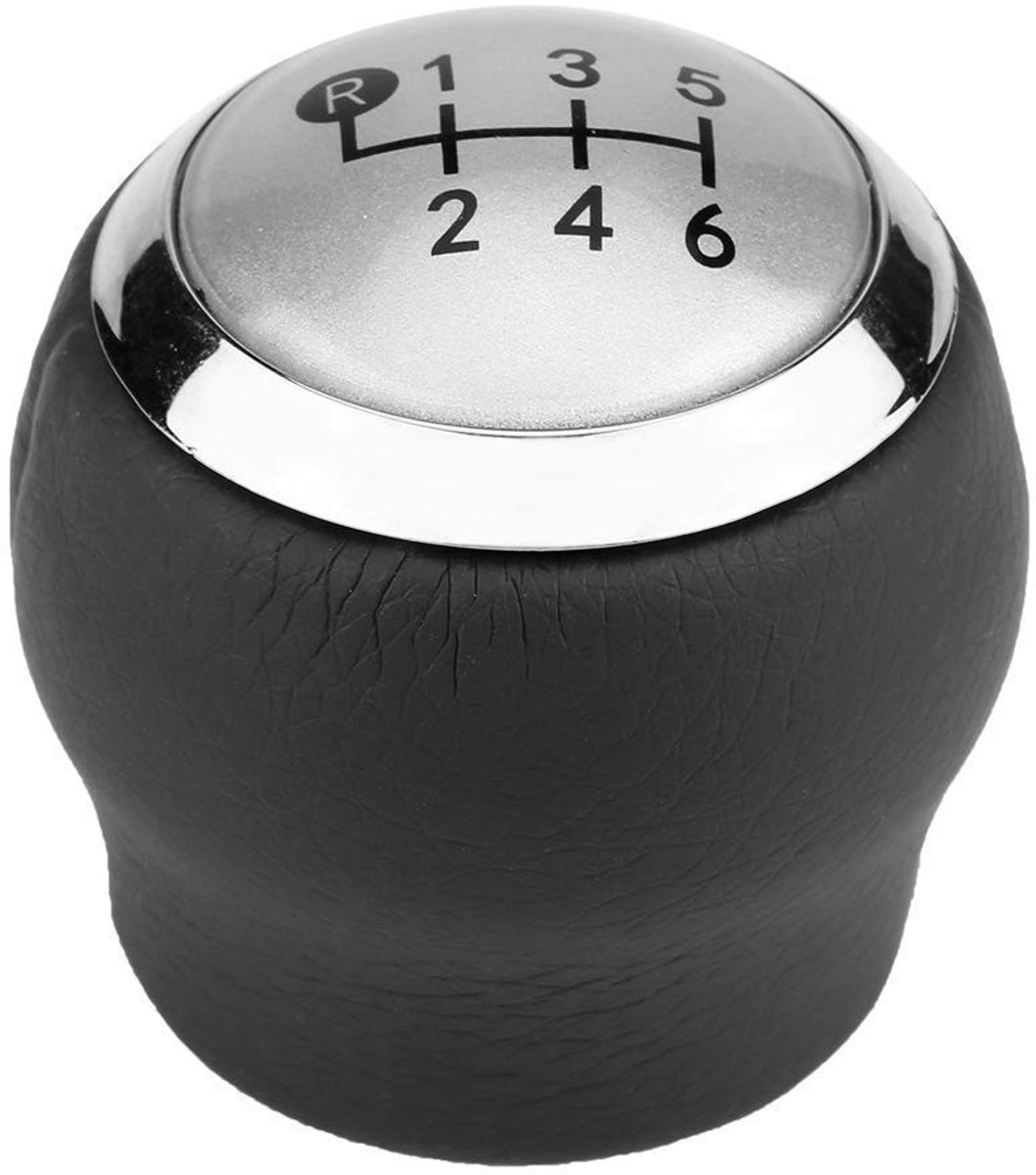Cosensi- Versnellingspook Hoes 6 Versnellingen - Pookknop - Pookknop Universeel - Zwart/Zilver - Duurzaam - Geschikt voor 2007-2013 - Versnellingsknop