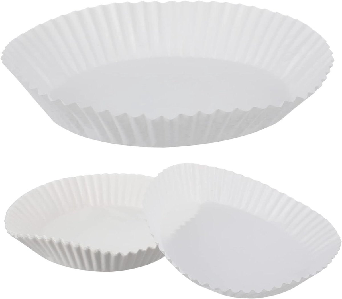 Bakpapier Vormpjes - Airfryer Liners - Bakken en Braden - Antiaanbaklaag - 30 Stuks - Wit