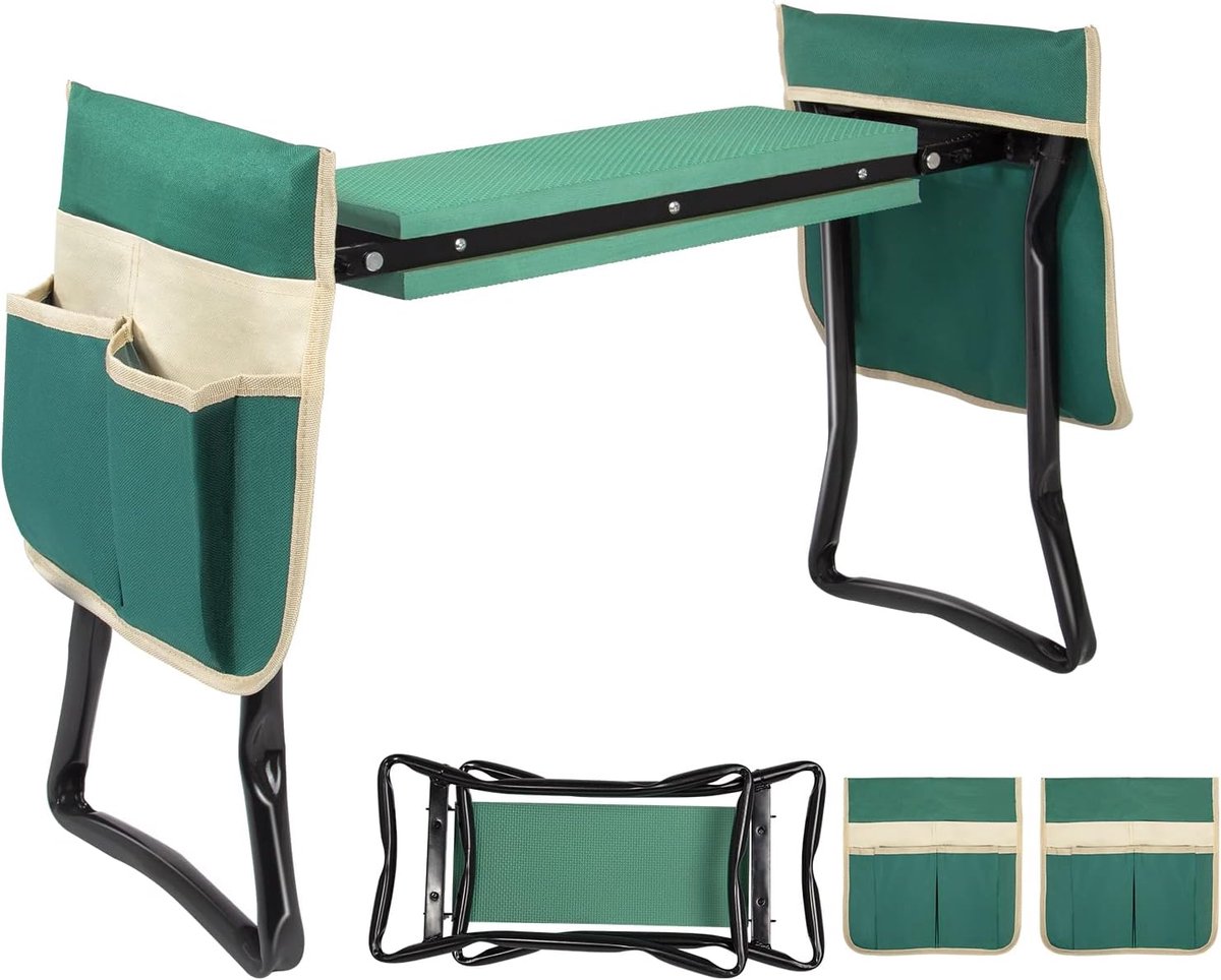 Kniebank Tuinwerk - Tuinstoel Zitbank - Comfortabel Klussen - 2-in-1 Ontwerp - 48 cm Hoog - Groen