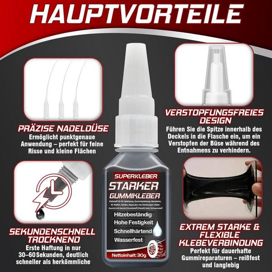 Extra Sterke Watervaste Rubberlijm voor Reparatie van Banden, Schoenen en Diverse Rubberproducten — afbeelding 5