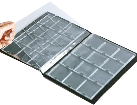 Kartonnen Houder Albums - Munt Opslag Boeken - Collectie Beschermen - 120 Zakken - 19.8 x 25.4 cm - Zwart — afbeelding 4