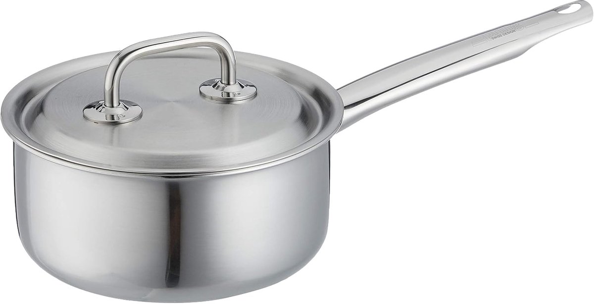 Kleine Steelpan met Deksel - 16 cm Diameter - 1.4 Liter - Geschikt voor Alle Warmtebronnen