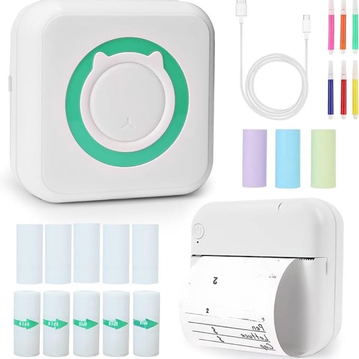 QIN® Fotoprinter voor Smartphone - Fotoprinter - Polaroid Printer Smartphone - Groen - 4x5x6cm - 4cm x 5cm x 6cm "